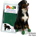 Pawz Waterproof Dog Boots - X Large - Green 12 PCS