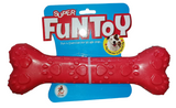 Super Fun Toy Flavored Paw Print Rubber Bone Dog Toy