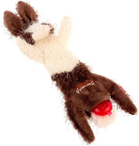 Gigwi Rabbit Skin 'Plush Friendz' With Refillable Squeaker Dog Toy - Brown/White