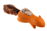 Gigwi Push to Mute Forestails Squirrel with Plush Tail Dog Toy