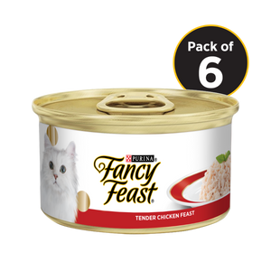 Fancy Feast Tender Chicken Feast Tin Pack Of 5 + 1 Free Tin - 510 G