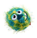 Gigwi Crazy Ball Plush Friendz With Foam Rubber Ball Squeaker - Green/Blue