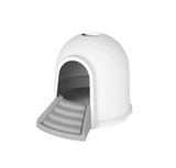 M-Pets White & Grey Igloo 2 In 1 Cat Litter Box