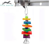 Pets Empire Chewing Pure Natural Handmade Wooden Colorful Bite Hanging Bird Toy