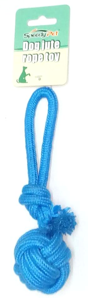Speedy Pet Rope Ball With Handle Blue