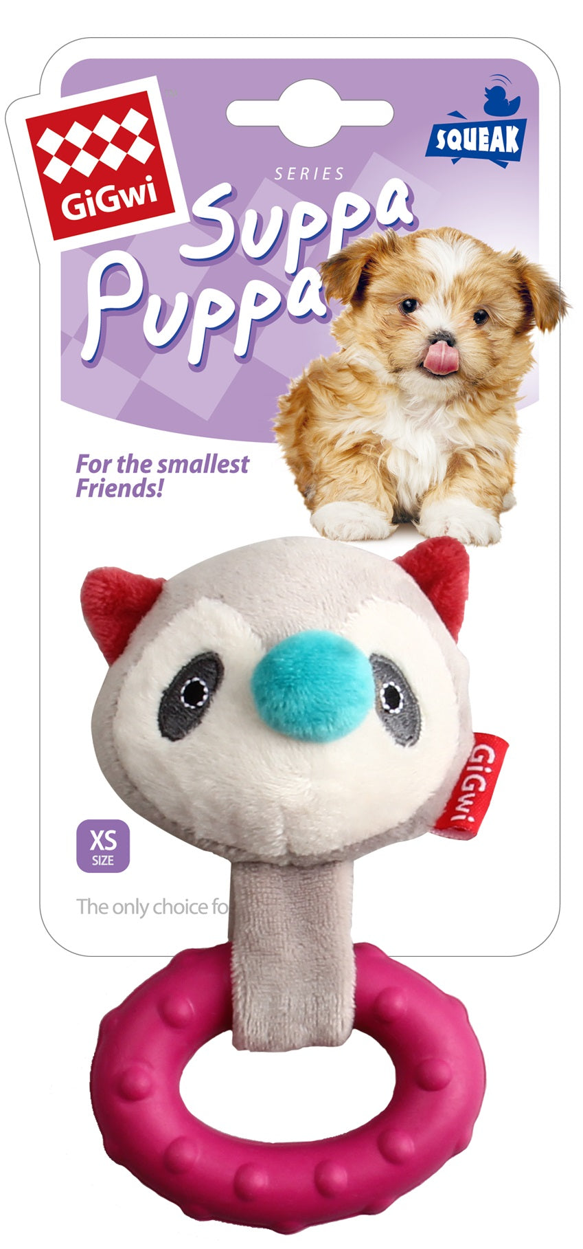 Gigwi Suppa Puppa Coon Squeaker inside Plush Toy