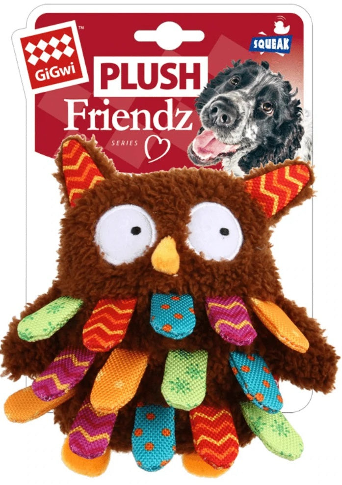 Gigwi Owl Plush Friendz with squeaker