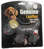 Genuine Leather Durable Sound Dog Shape Toy