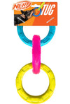 Nerf Dog TPR-3 Ring Tug Dog Toy - Blue/ Pink/ Yellow