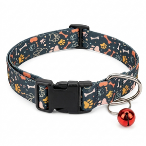 Kennel Printed Puppy & Cat Collar - Green Bones