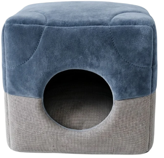 Canes Venatici Texture Velvet And Houndstooth Luxury Pet Cube House