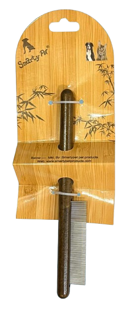 Smarty Pet Stainless Steel Round Wooden Handle Flea Comb