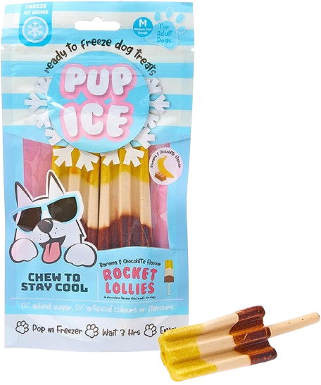 Imaginelees Pup Ice Banana & Chocolate Rocket Lollies