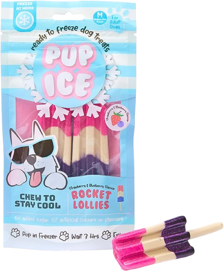 Imaginelles Pup Ice Strawberry & Blueberry Rocket Lollies