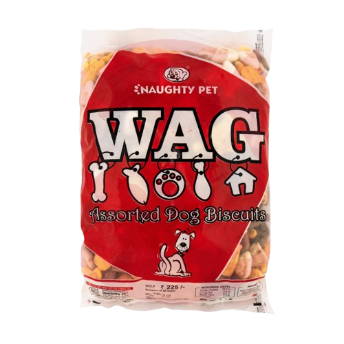 Naughty Pet Wag Assorted Dog Biscuits (Pouch)