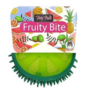 Holy Paws Fruity Bite Lemon Slice Shape Freezable Squeaky Cooling Chew Dog Toy