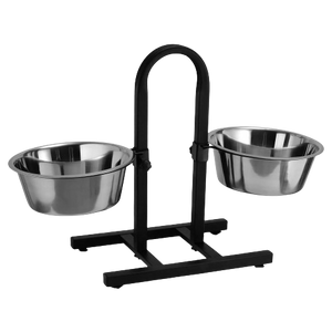 Smarty Pet Adjustable U-Shape Stand With Double Stainless Steel Bowl Set