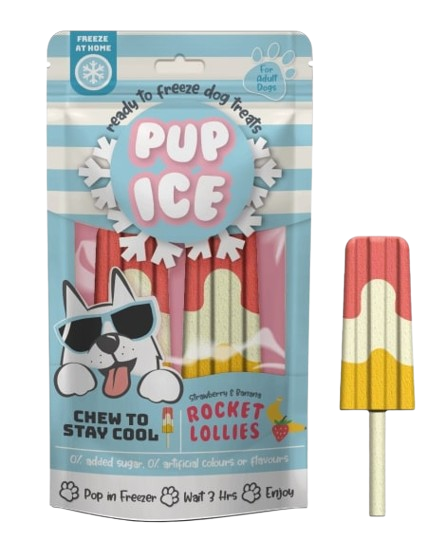 Imaginelees Pup Ice Strawberry & Banana Rocket Lollies