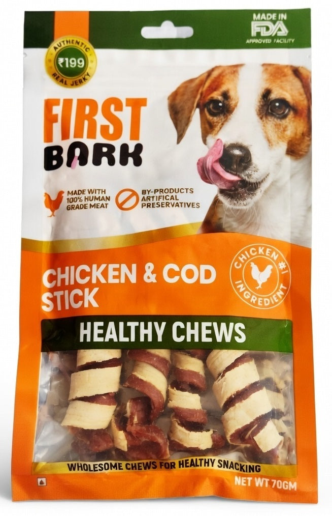 First Bark Chicken & Cod Stick Healthy Chews For Dogs