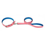 Kennel Soft Nylon Two Color Collar And Leash Set