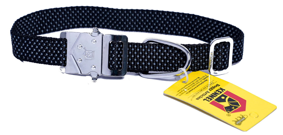 Kennel Premium All Over Reflective Nylon M.S. Clock Lock Collar (1")