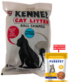 Kennel White Ball Shaped Cat Litter With Free Purepet Tuna And Chicken Liver Pouch