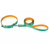 Kennel Soft Nylon Two Color Collar And Leash Set