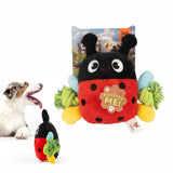 Fofos Garden Ladybug Squeaky With Rope Plush Dog Toy