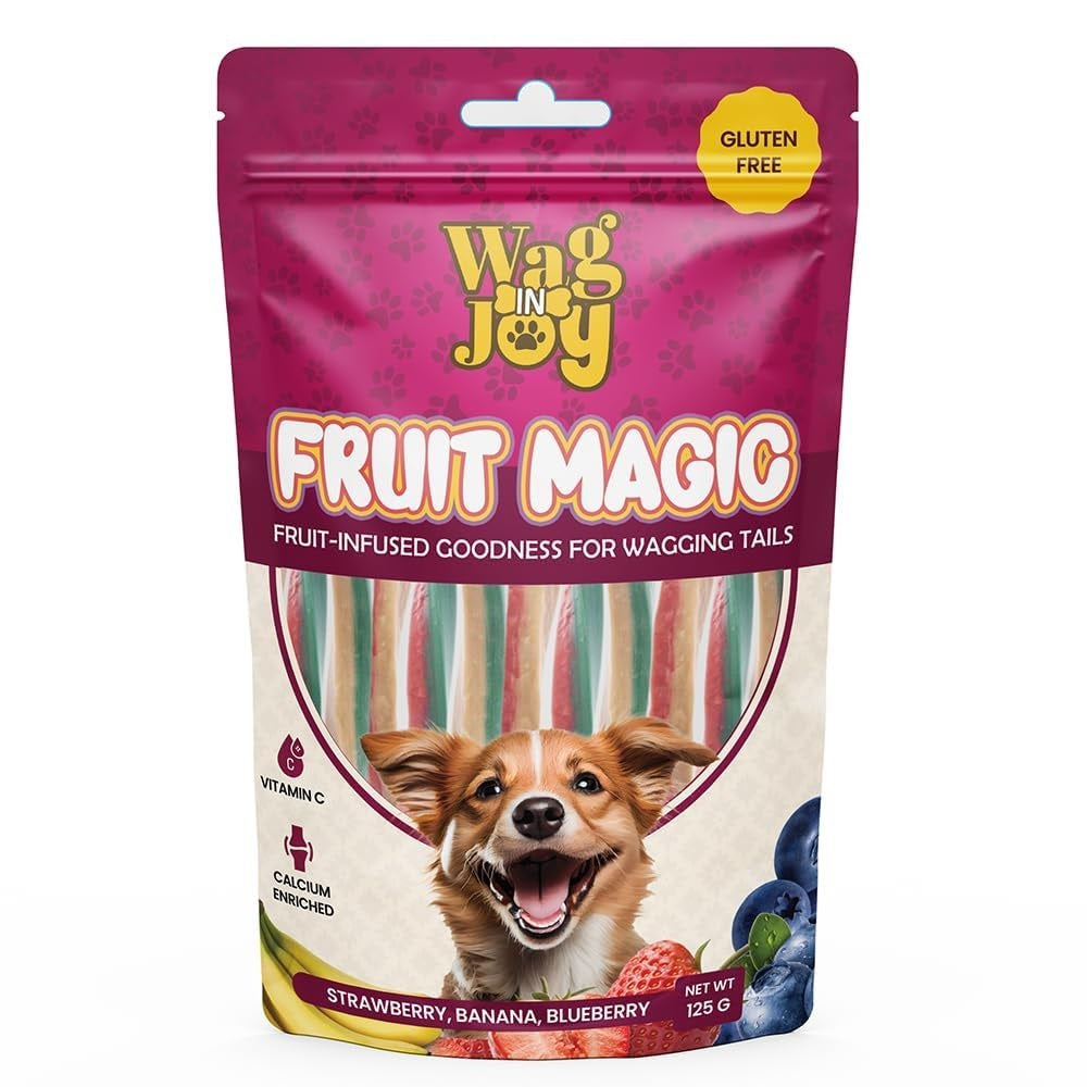 Wag In Joy: Fruit Magic Dog Treats – Strawberry, Blueberry & Banana