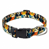 Kennel Printed Collar - Multi Face Bright