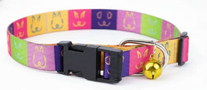 Kennel Adjustable Printed Nylon Dog Collar with Click Buckle – Multi Memes Print