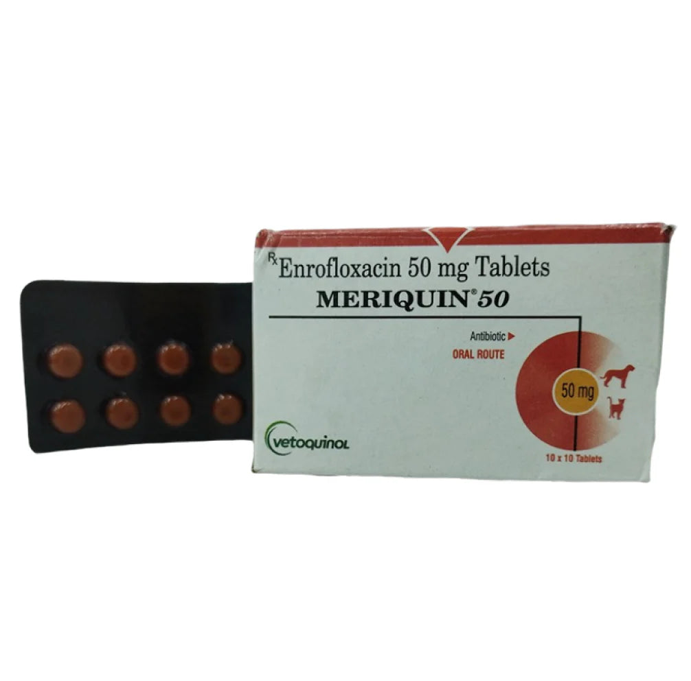 Vetoquinol :Meriquin 50 mg Tablets