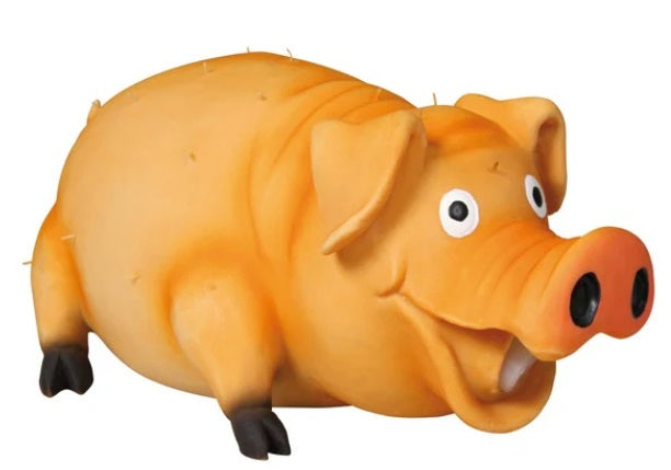 Trixie Bristle Pig With Animal Sound Latex Squeaky Dog Toy
