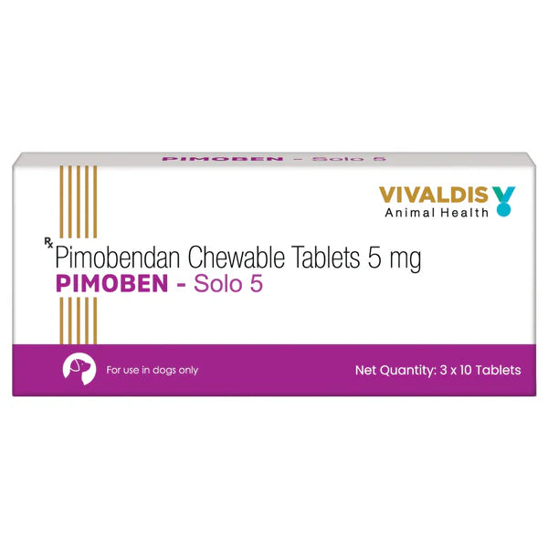 Vivaldis Pimoben-Solo 5 mg Pimobendan Chewable Tablets for Dogs