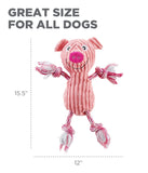 Outward Hound Ranch Roperz Pig Plush Squeaky Dog Toy - Pink