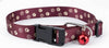 Kennel Adjustable Printed Nylon Puppy & Cat Collar with Click Buckle - Purple Paws Print