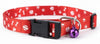 Kennel Adjustable Printed Nylon Puppy & Cat Collar with Click Buckle - Red Bones Print