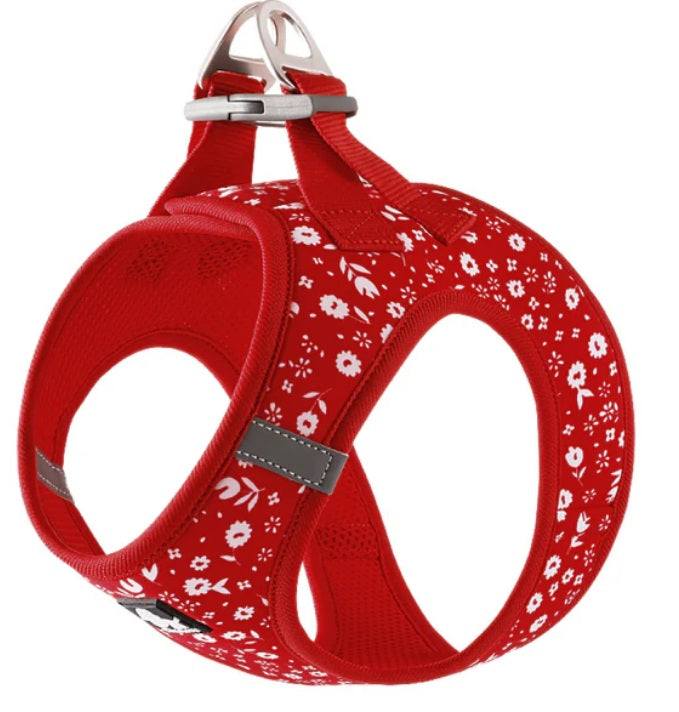 Truelove Floral Soft Vest Harness For Small & Medium Breed Dog  - Poinsettia