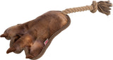 Trixie Animal Paw On Rope Plush Dog Toy