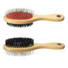 Smarty Pet Double Side Wooden Handle Pin & Bristle Brush