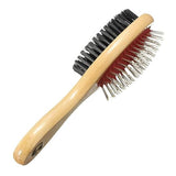 Smarty Pet Double Side Wooden Handle Pin & Bristle Brush