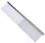 Nunbell Rounded Teeth Stainless Steel Flat Comb With Long Pins - 7 Inch