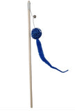 Smarty Pet Cat Teaser Wooden Stick With Rattan Ball