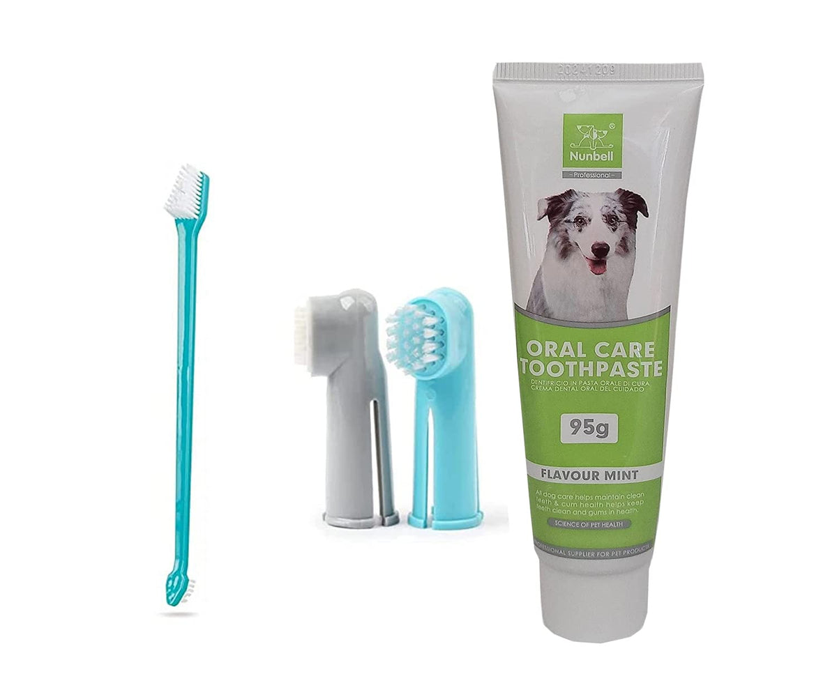 Nunbell 3-in-1 Oral Care Dental Kit for Pets – (3 PCS)
