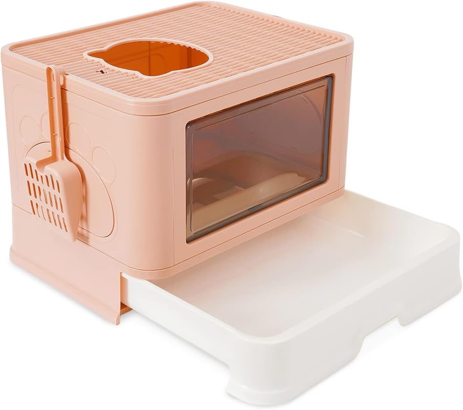 Smarty Pet Cubical Cat Litter Box with Rim & Scooper
