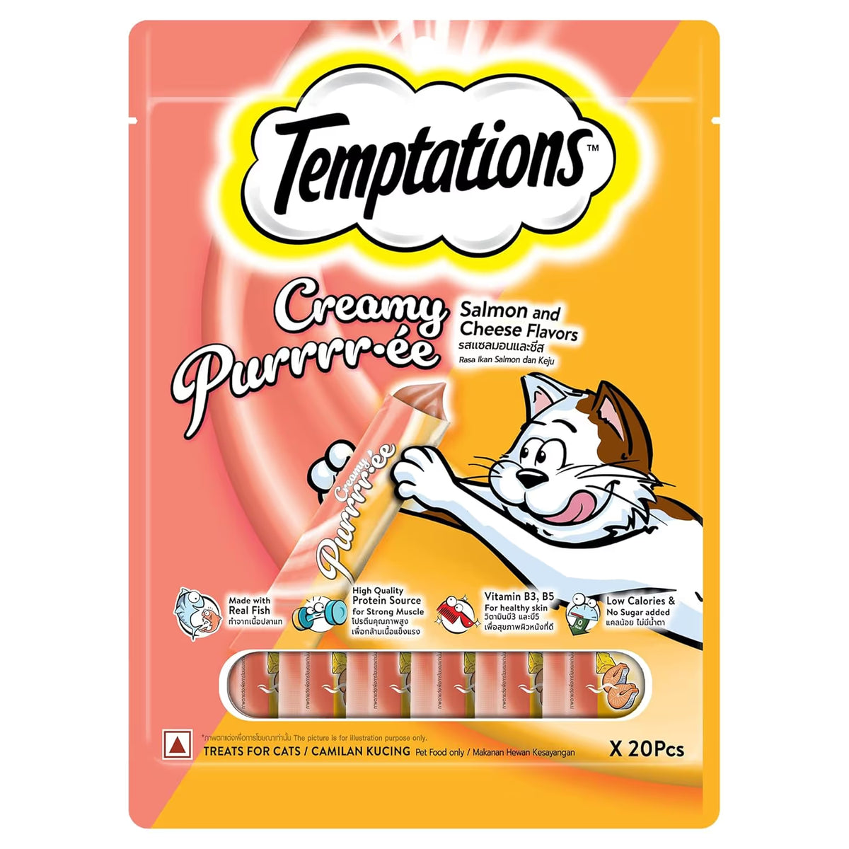 Temptations Creamy Purrrr.Ee Salmon & Cheese Flavour Cat Treats