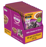 Whiskas Kitten With Chicken In Gravy Pouch (Pack Of 12)