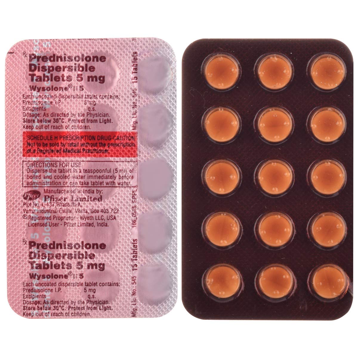 Pfizer Wysolone 5 mg Dispersible Tablets (Prednisolone)